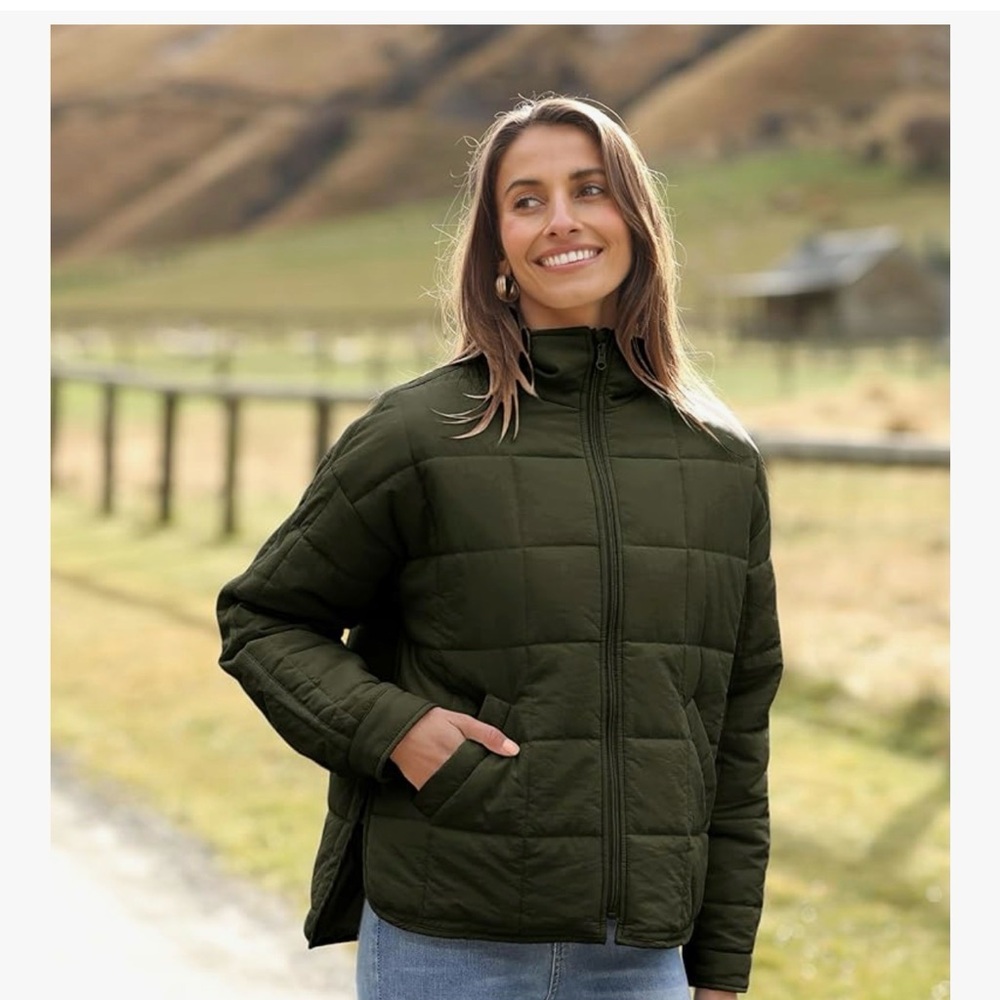 Free People inspired Dark Green Puffer Jacket